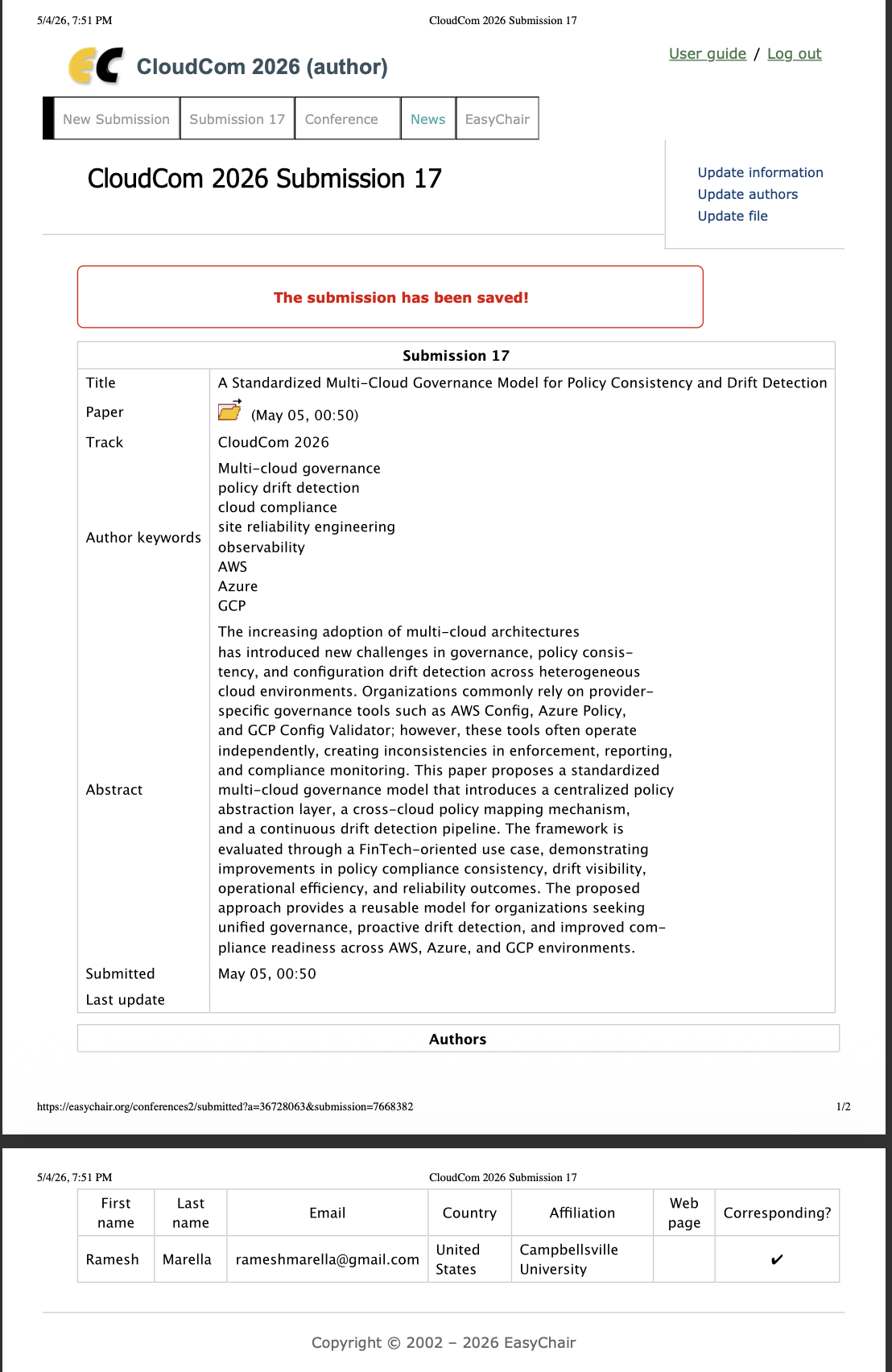 CloudCom 2026 Submission