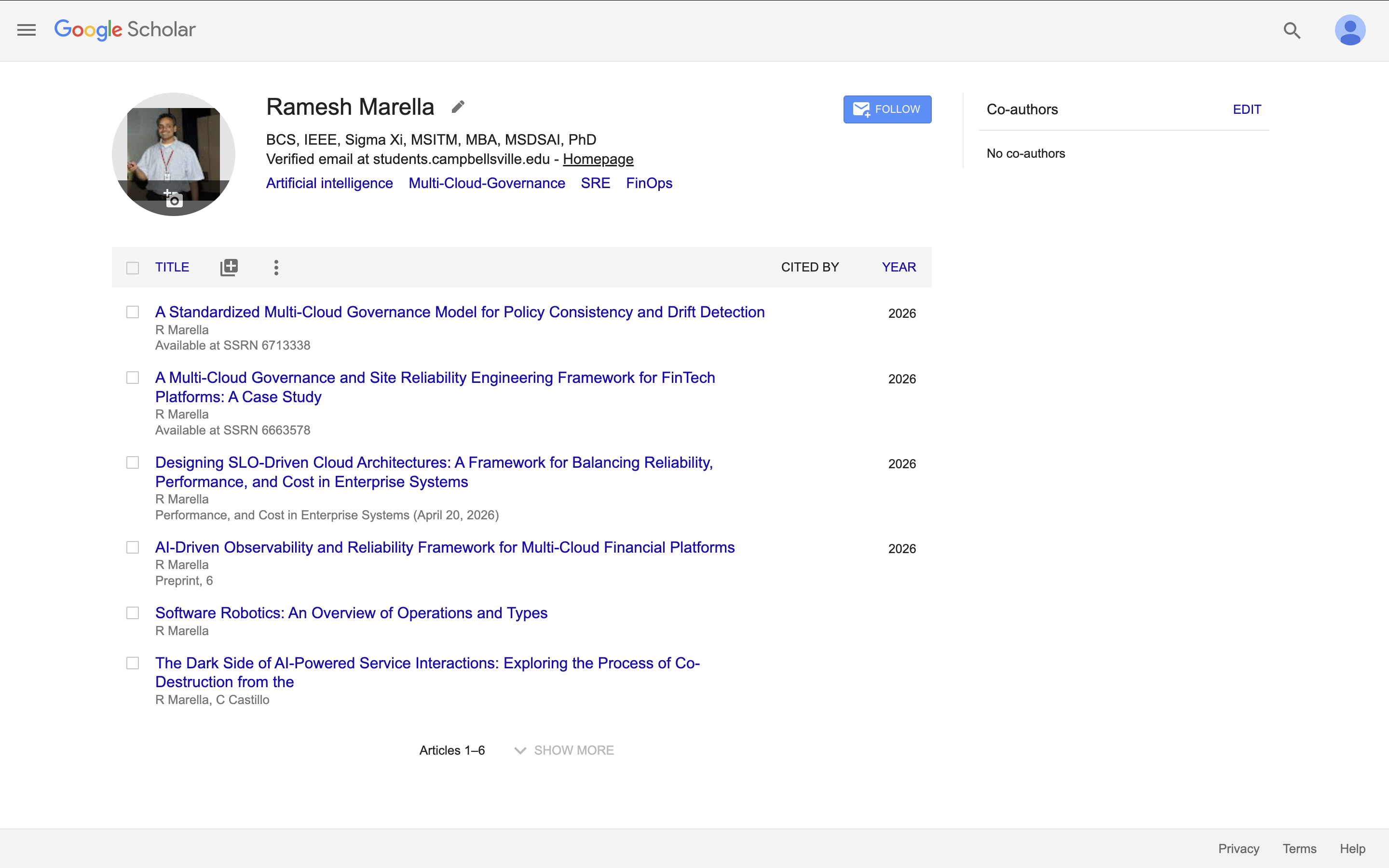 Google Scholar Visibility